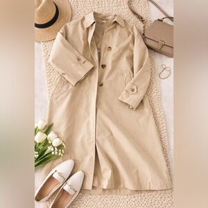 Vintage London Fog Maincoats Trench Coat Size 10 Petite | Classic Khaki Raincoat
